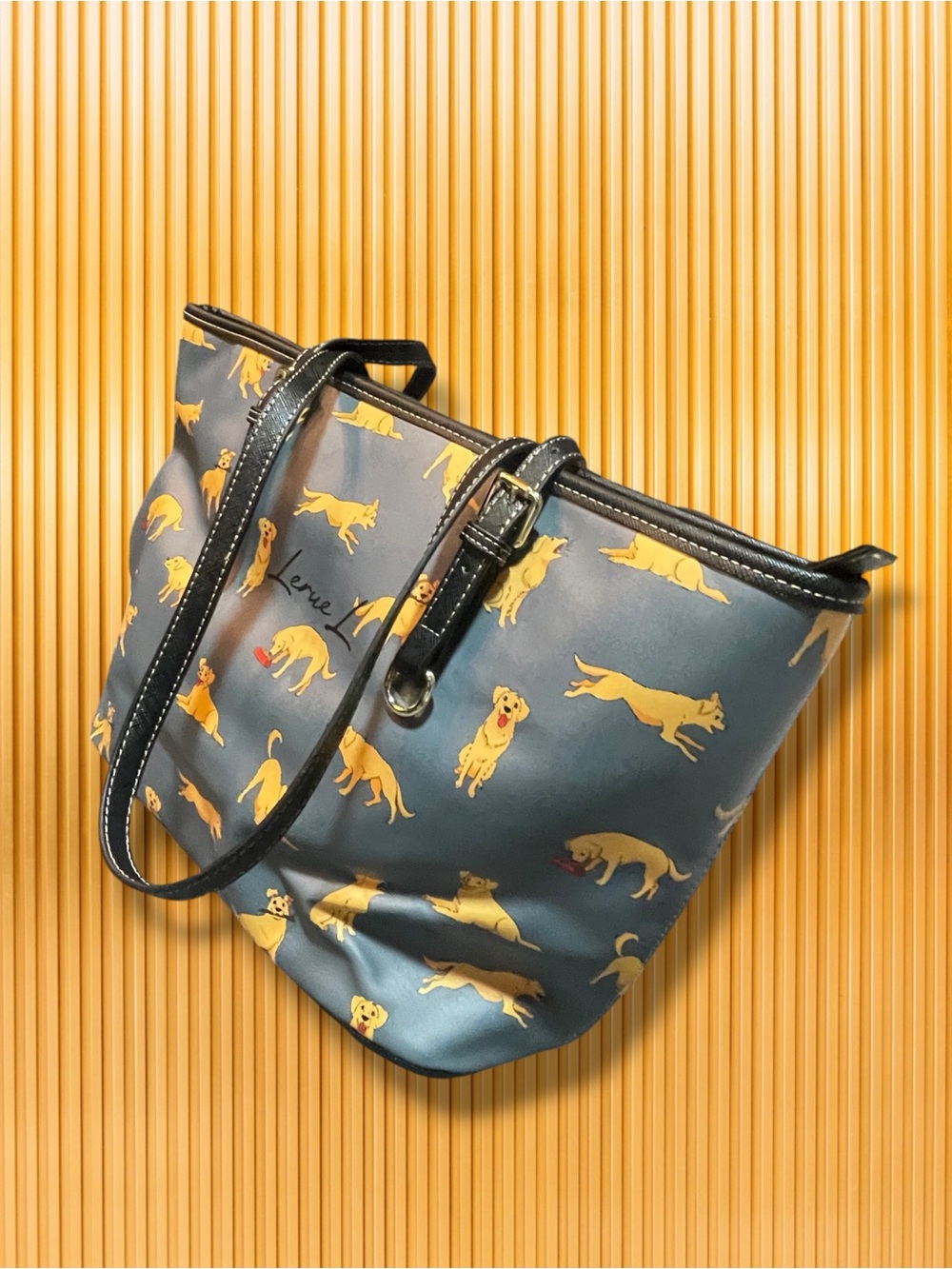 ✨ LerueL Golden Retriever Tote Bag | Cute Dog Mom Shoulder Handbag Blue 🐶 - Picture 5 of 15
